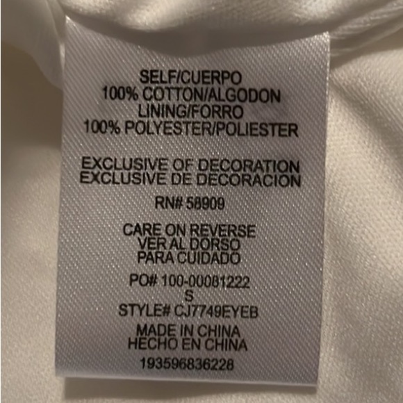 126. Copper Key Eyelet Lace Dress in White, Size Small - Picture 15 of 16